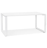 Recht design bureau 'BAKUS' van wit hout en metaal - 160x80 cm