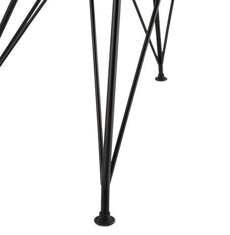 Design stoel 'DECLIK' in lichtgrijze stof met zwart metalen onderstel Design stoel 'DECLIK' in lichtgrijze stof met zwart metalen onderstel