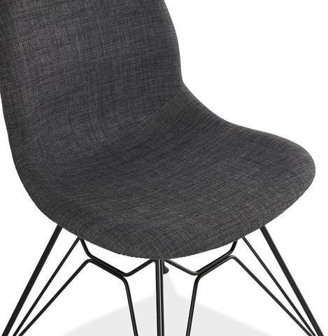Design stoel 'DECLIK' donkergrijs met metalen poten zwart Design stoel 'DECLIK' donkergrijs met metalen poten zwart