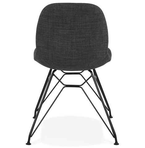 Design stoel 'DECLIK' donkergrijs met metalen poten zwart Design stoel 'DECLIK' donkergrijs met metalen poten zwart