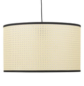 Ronde hanglamp 'GOBU' gemaakt van natuurlijk rotan en zwarte structuur