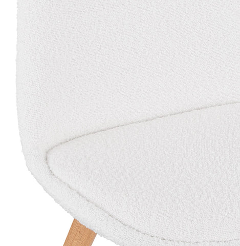 Scandinavische design stoel 'LINETTE' in witte badstof Scandinavische design stoel 'LINETTE' in witte badstof