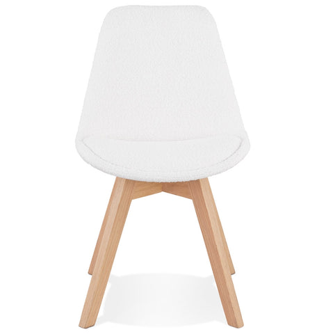 Scandinavische design stoel 'LINETTE' in witte badstof Scandinavische design stoel 'LINETTE' in witte badstof