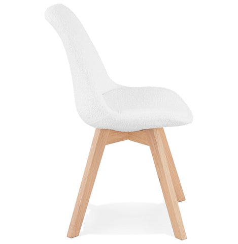 Scandinavische design stoel 'LINETTE' in witte badstof Scandinavische design stoel 'LINETTE' in witte badstof