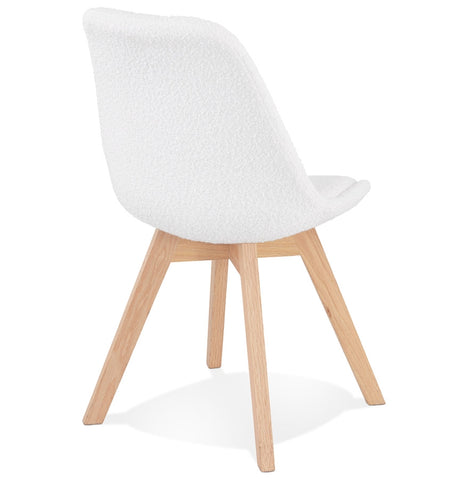Scandinavische design stoel 'LINETTE' in witte badstof Scandinavische design stoel 'LINETTE' in witte badstof