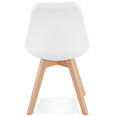 Scandinavische design stoel 'LINETTE' in witte badstof Scandinavische design stoel 'LINETTE' in witte badstof