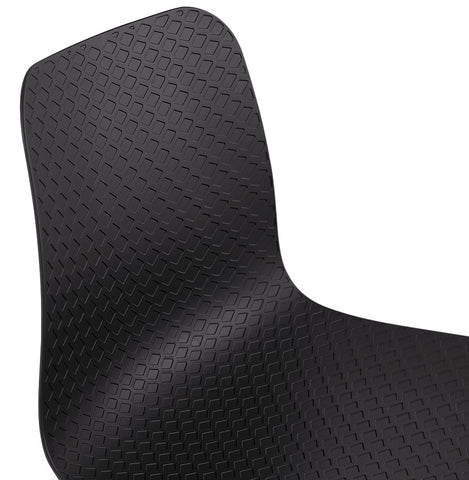 Design stoel 'PACIFIK' zwart met zwarte houten poten Design stoel 'PACIFIK' zwart met zwarte houten poten
