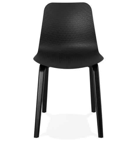 Design stoel 'PACIFIK' zwart met zwarte houten poten Design stoel 'PACIFIK' zwart met zwarte houten poten