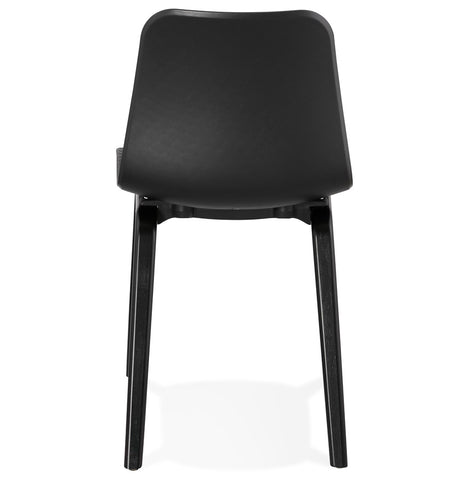 Design stoel 'PACIFIK' zwart met zwarte houten poten Design stoel 'PACIFIK' zwart met zwarte houten poten