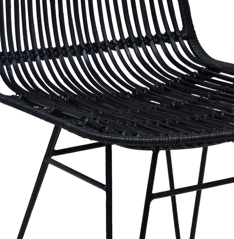 Design stoel 'PANAMA' in zwart rotan Design stoel 'PANAMA' in zwart rotan