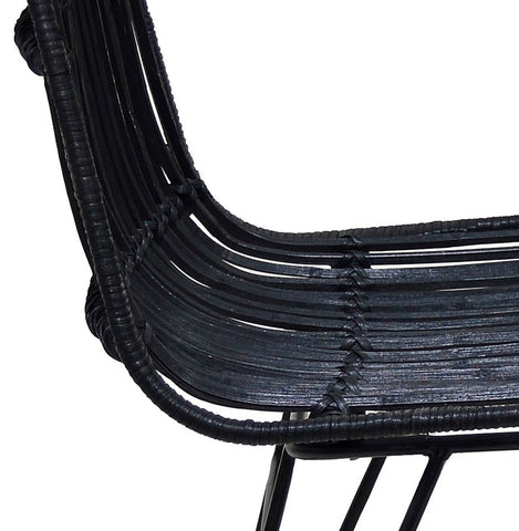Design stoel 'PANAMA' in zwart rotan Design stoel 'PANAMA' in zwart rotan
