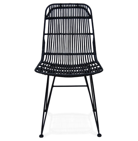 Design stoel 'PANAMA' in zwart rotan Design stoel 'PANAMA' in zwart rotan