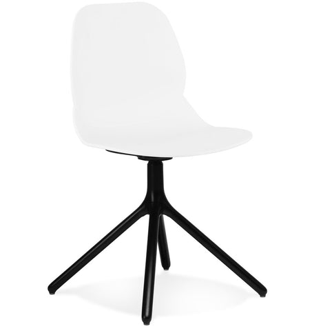 Witte design stoel 'TUCANA' met zwarte metalen poten Witte design stoel 'TUCANA' met zwarte metalen poten