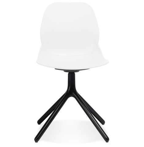 Witte design stoel 'TUCANA' met zwarte metalen poten Witte design stoel 'TUCANA' met zwarte metalen poten