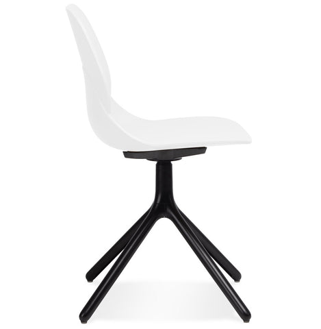 Witte design stoel 'TUCANA' met zwarte metalen poten Witte design stoel 'TUCANA' met zwarte metalen poten