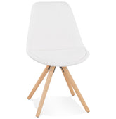 Scandinavische designstoel 'VALENTINE' in witte badstof