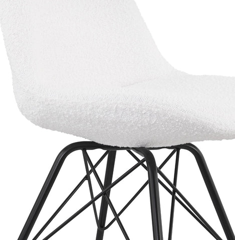 Industriële designstoel 'VIOLETTE' in witte badstof Industriële designstoel 'VIOLETTE' in witte badstof