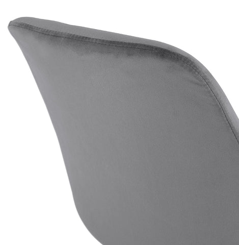 Design stoel 'ZAZY' in grijs fluweel met zwart metalen poten Design stoel 'ZAZY' in grijs fluweel met zwart metalen poten