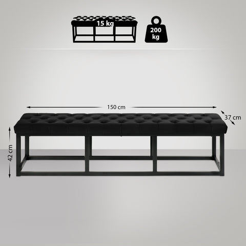 Bench Polson velvet black