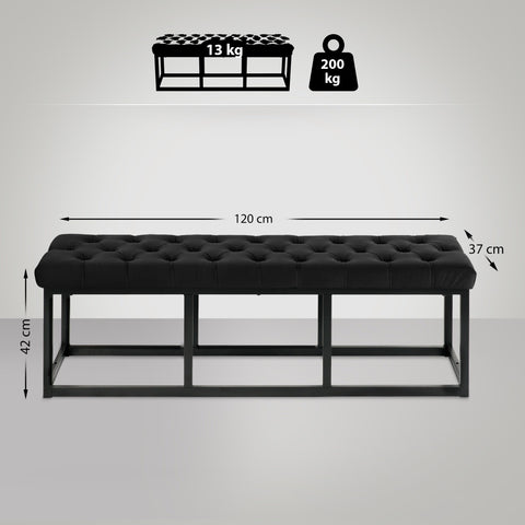 Bench Polson velvet black