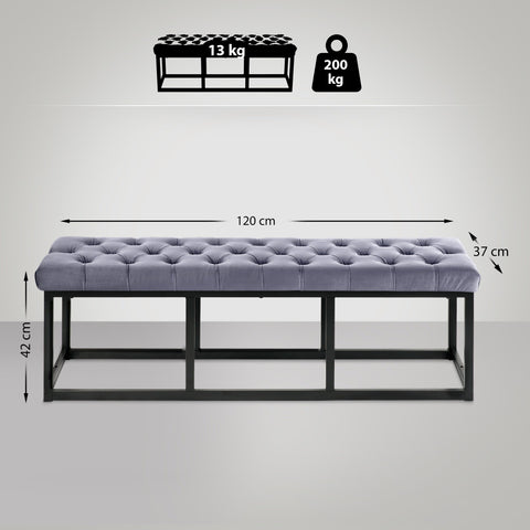 Bench Polson velvet black