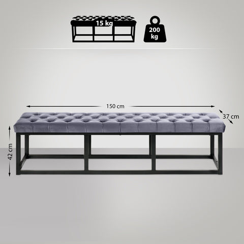 Bench Polson velvet black