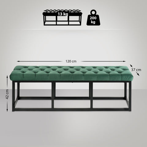 Bench Polson velvet black