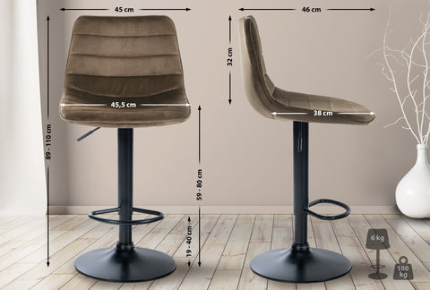 Bar stool Lex velvet