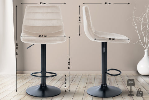 Bar stool Lex velvet