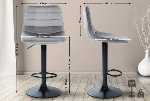 Bar stool Lex velvet