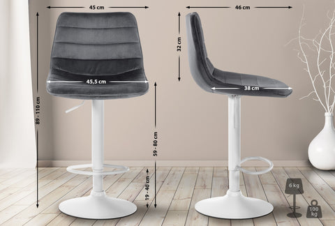 Bar stool Lex velvet