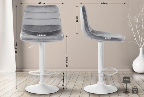 Bar stool Lex velvet