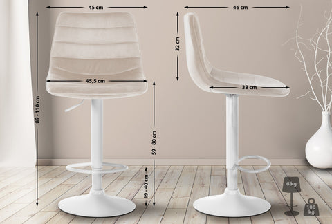 Bar stool Lex velvet