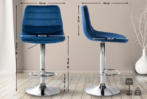 Bar stool Lex velvet