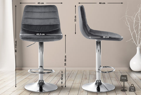 Bar stool Lex velvet