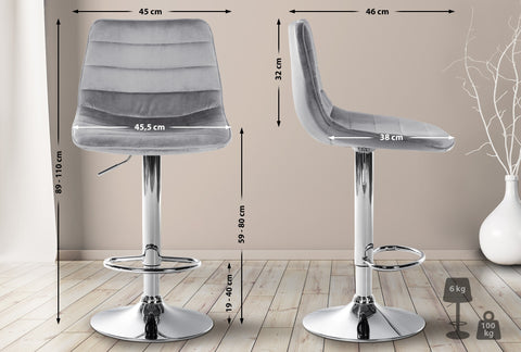 Bar stool Lex velvet