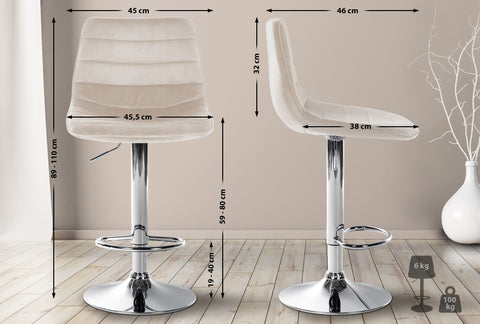 Bar stool Lex velvet