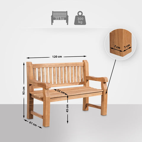 Teakhouten bank Jackson V2