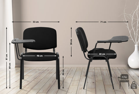 Ken XL chair with folding table fabric