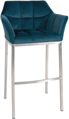 Bar stool Damaso velvet cover with four-legged frame