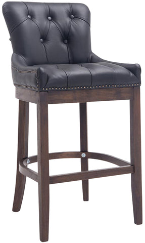 Bar stool Lakewood genuine leather, antique dark