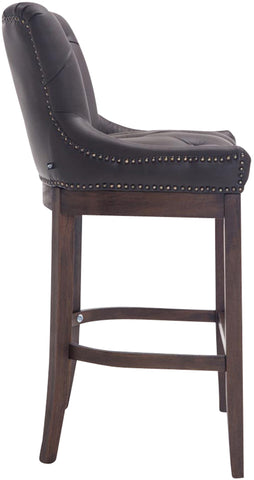 Bar stool Lakewood genuine leather, antique dark