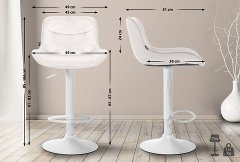 Bar stool Vonore velvet