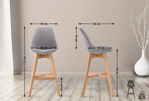 Bar stool Cannes fabric