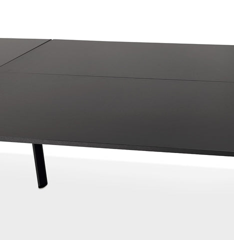 Dubbel recht designbureau 'AMADEUS' van hout en zwart metaal - 280x140 cm