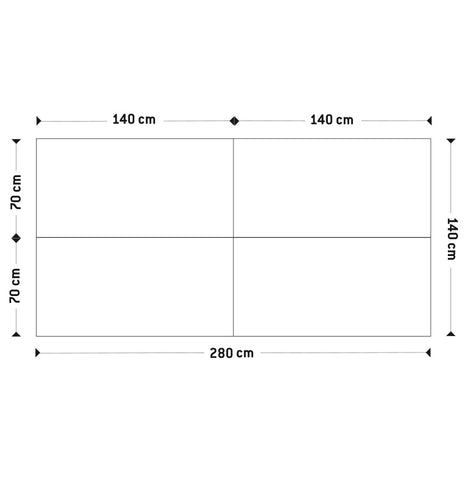 Dubbel recht design bureau 'AMADEUS' van hout met notendecor en zwart metaal - 280x140 cm