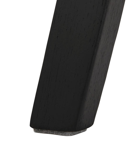 Bar stool 'ASPEN' of gray microfiber and legs of black wood