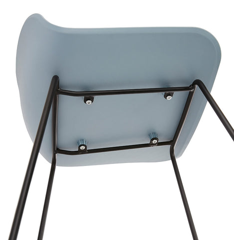 BABYLOS MINI' mid-height stool in blue industrial style with black metal legs