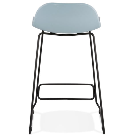 BABYLOS MINI' mid-height stool in blue industrial style with black metal legs