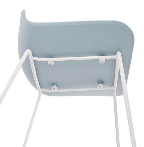 Halfhoge kruk 'BABYLOS MINI' in blauw met witte metalen poten